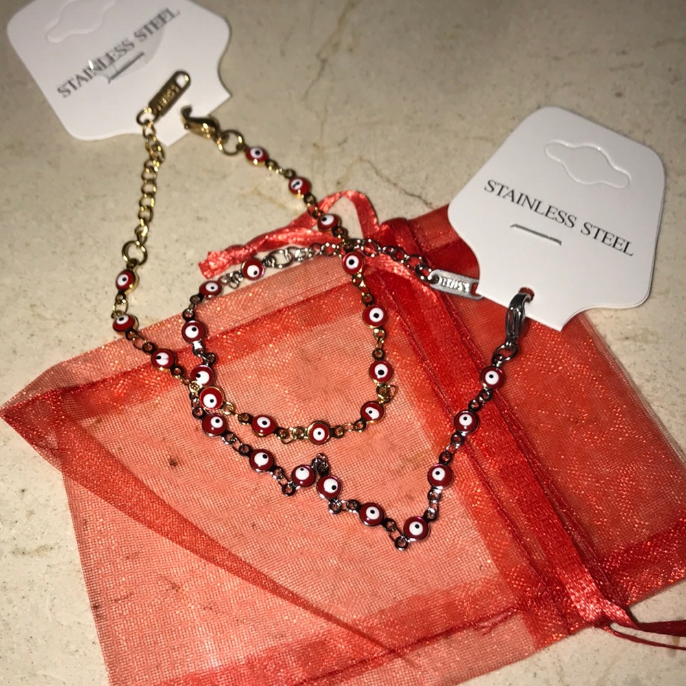 Brand New - Stainless Steel Thin Evil Bracelet